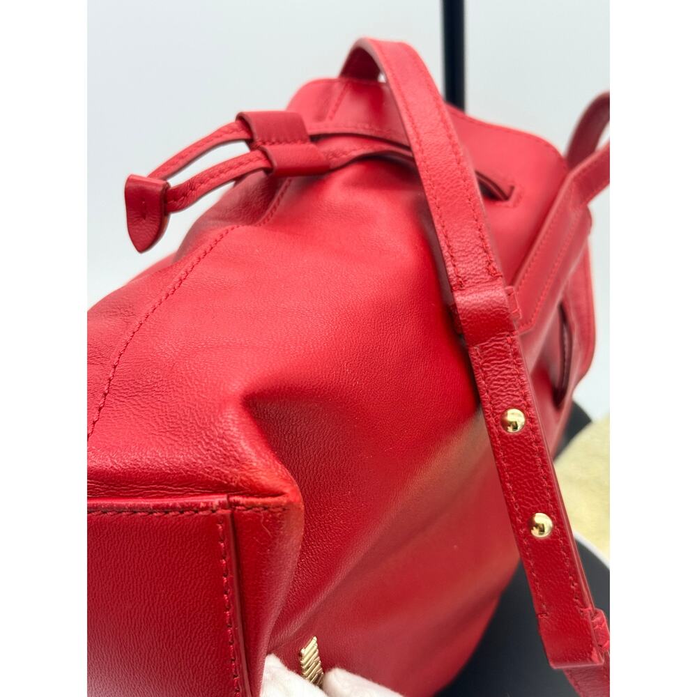 Authentic Jimmy Choo Barra Bucket/Tote | Red Nappa Leather - Picture 13 of 16